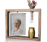 Twotigers 2.8’’ Small Urn for Human Ashes and Memorial Picture Frame Hold a 4’’ x 6’’ Photo, Mini Keepsake with, Golden Medium Urn Brown Photo Frame