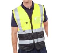 BEESWIFT Waistcoat High Visibility Two Tone Executive Saturn Yellow/Black S