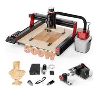 Twotrees TTC450 Pro 500W Motor CNC Router, 4 Axis, CNC Working Range 460 x 460 x 80 mm for Engraving, Cutting MDF, Acrylic, Solid Wood, Nylon, PCB with 4 Axis Modules