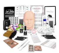 TwoWin Advanced Lash Eyelash Extension Kit Professional, Lash Kit for Beginners, Eyelash Practice Head Kit with 4 pairs Removable Eyelids USB Fan, Training Makeup & Eyelash Graft With Video Tutorials