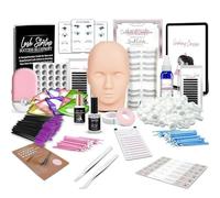 TwoWin Lash Eyelash Extension Kit, Professional Mannequin Head Training For Beginners Eyelashes Extensions Practice Cosmetology Esthetician Supplies