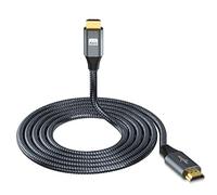 Twozoh 4K HDMI Cable 15M, High Speed HDMI 2.0 Cable, Braided HDMI to HDMI Lead Compatible with PS5, PS3, PS4, PC, Projector, HDTV, Xbox