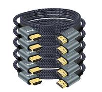 Twozoh 4K HDMI Cable 1M 5 Pack, Nylon Braided High Speed HDMI Lead Support PC, Projector, HDTV, Xbox
