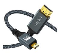 Twozoh 4K Micro HDMI to HDMI Cable 3M, High-Speed HDMI to Micro HDMI 2.0 Braided Lead support 3D 4K 60Hz 1080p for GoPro Hero 7, Sony Camera, Raspberry Pi 4, Nikon B500