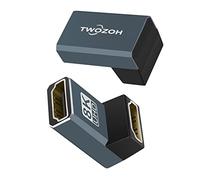 Twozoh 8K HDMI Coupler (2-Pack), HDMI 2.1 Female to Female Adapter Up Angle 90 Degree, Support 8K@60Hz, 4K@120Hz 1080p