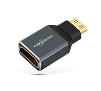 Twozoh 8K Mini HDMI to HDMI Adapter (1-Pack), 2.1 Mini HDMI Male to Standard HDMI Female Connector Convertor Support 8K@60Hz, 4K@144Hz, 2K@240Hz