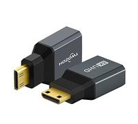 Twozoh 8K Mini HDMI to HDMI Adapter (2-Pack), 2.1 Mini HDMI Male to Standard HDMI Female Connector Convertor Support 8K@60Hz, 4K@144Hz, 2K@240Hz