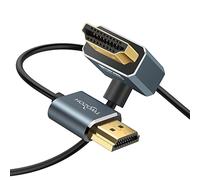Twozoh Flexible HDMI Cable Downward Angled 90° 3M, Ultra thin and Slim HDMI Lead Support 3D/4K@60Hz