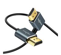 Twozoh Flexible HDMI Cable Left Angled 90° 1M, Ultra thin and Slim HDMI Lead Support 3D/4K@60Hz