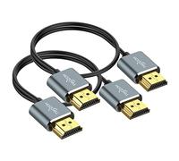 Twozoh Flexible & Slim HDMI Cable 2M 2 Pack, Ultra Thin HDMI Lead Supports High speed 4K@60Hz 18gbps 2160P/1080P