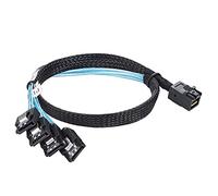 Twozoh Internal HD Mini SAS SFF-8643 Host to 4X SATA 7pin Target Hard Disk 6Gbps Data Server Raid Cable, SFF-8643 for Controller 4 Sata Connect to Hard Drive 0.5M/1.6FT