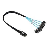 Twozoh Internal Mini SAS 36 Pin SFF-8087 Host to 4 SFF-8482 Target SAS Hard Disk and SATA Power Cable 0.5M/1.6FT