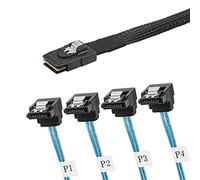 Twozoh Internal Mini SAS to SATA Cable 1.6FT,Mini SAS 36Pin SFF-8087 Male to 4 SATA 7Pin 90 Degrees Female Forward Breakout Cable(0.5M)