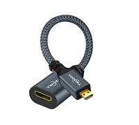 Twozoh Micro HDMI Male to Mini HDMI Female Adapter Cable, Micro HDMI D Type Male to Mini HDMI C Type Female Extension Cable 4K/1080P (20CM)