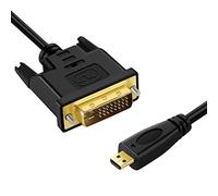 Twozoh Micro HDMI to DVI Cable, Micro HDMI 1.4 to DVI 24+1 Pin Male to Male Cable Support 1080P Full HD (1.8M)