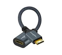 Twozoh Mini HDMI Male to Female Cable Adapter, (C Type) Mini HDMI Male to Female Cable, support 3D 4K/1080P (20CM)