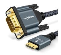 Twozoh Mini HDMI to VGA Cable 1M, Gold-Plated & Braided Mini HDMI VGA (Male to Male) for notebooks, Tablets, Cameras and camcorders