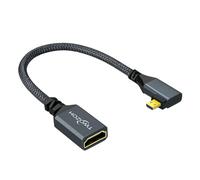 Twozoh Right Angled Micro HDMI to HDMI Adapter Cable, Nylon Braided 90°Degree Micro HDMI Male to HDMI Female Cord (Type D to Type A) Support 4K/3D