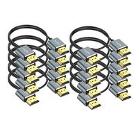 Twozoh Slim 4K HDMI Cable 0.3M 10 Pack, Ultra Thin & Flexible Skinny HDMI to HDMI 2.0 Lead Support 4K/60HZ 18gbps Laptop, Monitor, PS5, PS4, Fire TV