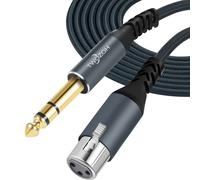 Twozoh XLR Female to 1/4 TRS Cable 0.3M, Braided 6.35mm Stereo Jack Ba
