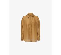 TWP Womens TWP Big Joe Oversized Cotton and Silk-Blend Shirt British Khaki M/L