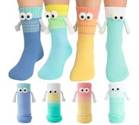 TWPER Funny Socks for Couples Friends, Magnetic Holding Hands Socks, Cute Valentine’s Day Birthday Gifts for Women Men, Multicolor, One size