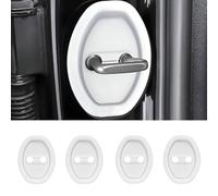 TWQBHSH 4pcs Car Door Lock Latches Cover, Compatible with LINCOLN Aviator Navigator MKT Star, Car Door Lock Latches Silent Shock Cover Accessories,White