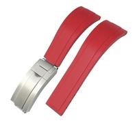 TWRQA 20mm 21mm Rubber Silicone Watchband Fit for Rolex Submariner GMT OYSTERFLEX Daytona DEEPSEA Waterproof Strap (Color : Red 1, Size : 21mm)