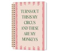 TWRVI Funny Office Gifts Spiral Notebook, Hilarious Coworkers Ruled Notebook Journal for School Office Supplies, This is My Circus These Are My Monkeys Journaling Notebooks 5.5"X8.3" 164 Pages