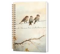 TWRVI His Eye Is On The Sparrow Christian Spiral Notebook, Bible Verse Notebook Journal for Church School Office Supplies, Religious Prayer Scripture Journaling Notebooks 5.5"x8.3" 164 Pages