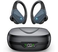 TWS BX 17 Bluetooth 5.3 Wireless Earbuds 48 Hours Playtime HiFi Headphones Over-Ear Headset Sports IPX7 Waterproof Built-in Microphone Digital Power LED Display Powerful Stereo Bass Earphone (Black)