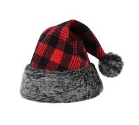 TWSANTAMAS Personalized Santa Hat - Classic Red Buffalo Plaid Christmas Hat for Adults, Unisex Holiday Party Gift (Red Buffalo plaid)