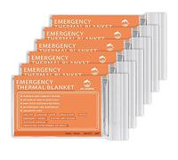 ANMEILU Emergency Mylar Thermal Blankets (Pack of 6)，Designed for NASA with up to 90% Heat Retention. Perfect for Outdoors, Hiking, Survival, Bug Out Bag ，Marathons or First Aid。