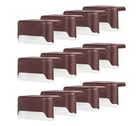 TWSOUL Solar Deck Lights 12 Pack Solar Solar Step Lights Outdoor Waterproof LED Lights Solar Fence Lights Wireless Illuminate for Stair Wall Patio Yard Path Fence Gate (Brown, Warm White)