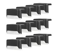 TWSOUL Solar Deck Lights 12 Pack Solar Solar Step Lights Waterproof LED Lights Solar Fence Lights Wireless Illuminate Stair Wall Patio Yard Path Fence Gate (Black, Warm White) (L-155770)