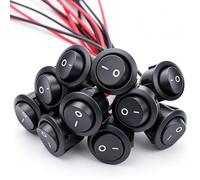 TWTADE 10Pcs Rocker Switch ON/Off SPST 2Pin Latching Toggle Switch Snap Round with Pre-Wired 6A/250V 10A/125V AC for Boat,Car etc.KCD1-X-Y