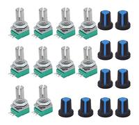 TWTADE 10Pcs Single Linear Rotary Seal Amplifier Potentiometers Type 10k Ohm Knurled Shaft 3Pin RK097N-3-10K