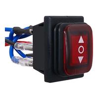 TWTADE Latching Polarity Reverse Switch Waterproof Control Rocker Switch DC Motor 6 Pin 3 Position 10A (LED DC12V) ON-Off-ON Boat Toggle Automatic Switch With Wire