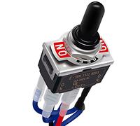 TWTADE Waterproof Latching Reverse Polarity Switch 12V 10 Amps DC Motor Control 6 Pin 3 Position ON/Off/ON Metal DPDT Toggle Switch with Waterproof Boot Cap and 21mm Terminal Wires E-TEN-1322-DMX