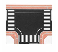 TWTCZOZ 1 Piece Road Board Architectural Model Road Section with Engraved Stone Pattern and Straight for Customizable Town Building Suitable for Display Case Landscaping, Black Red,