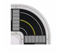 TWTCZOZ 1 Piece Road Board Architectural Model Road Section with Engraved Stone Pattern and Straight for Customizable Town Building Suitable for Display Case Landscaping, Black White 1, Corner