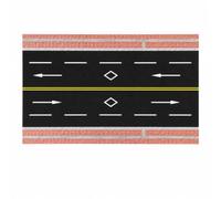 TWTCZOZ 1 Piece Road Board Architectural Model Road Section with Engraved Stone Pattern and Straight for Customizable Town Building Suitable for Display Case Landscaping, Black Red, Straight