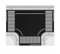TWTCZOZ 1 Piece Road Board Architectural Model Road Section with Engraved Stone Pattern and Straight for Customizable Town Building Suitable for Display Case Landscaping, Black White,