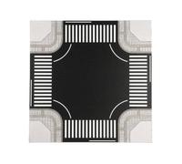 TWTCZOZ 1 Piece Road Board Architectural Model Road Section with Engraved Stone Pattern and Straight for Customizable Town Building Suitable for Display Case Landscaping, Black White,