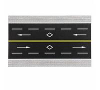 TWTCZOZ 1 Piece Road Board Architectural Model Road Section with Engraved Stone Pattern and Straight for Customizable Town Building Suitable for Display Case Landscaping, Black White 2, Straight