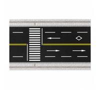 TWTCZOZ 1 Piece Road Board Architectural Model Road Section with Engraved Stone Pattern and Straight for Customizable Town Building Suitable for Display Case Landscaping, Black White, Crossing