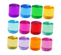 TWTCZOZ 12 Pieces Rainbow Building Blocks Acrylic Cylinder Stacking Toy Colorful Translucent Educational Interactive Design Suitable for Preschool Learning Bi, Diameter 2.5cm