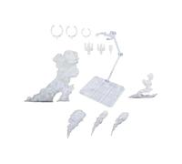 TWTCZOZ 6 Pieces Action Figure Stand with Smoke Effect Assemblable Display Base for Collectible Models Doll Rack Adjustable PP Structure Suitable, white