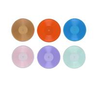 TWTCZOZ 6 Pieces Miniature Vinyl Records Model Dollhouse Phonograph Prop Creative DIY Accessory Constructed From PP for Realistic Arrangement Suitable, with Brown