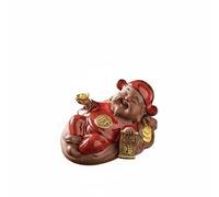 TWTCZOZ Ceramic Holder Prosperity Deity Backflow Cone Burner Statue Figurine Ornament With Ash Catch Tray Fired Ceramic Suitable for meditation living rooms, Lying Caishen